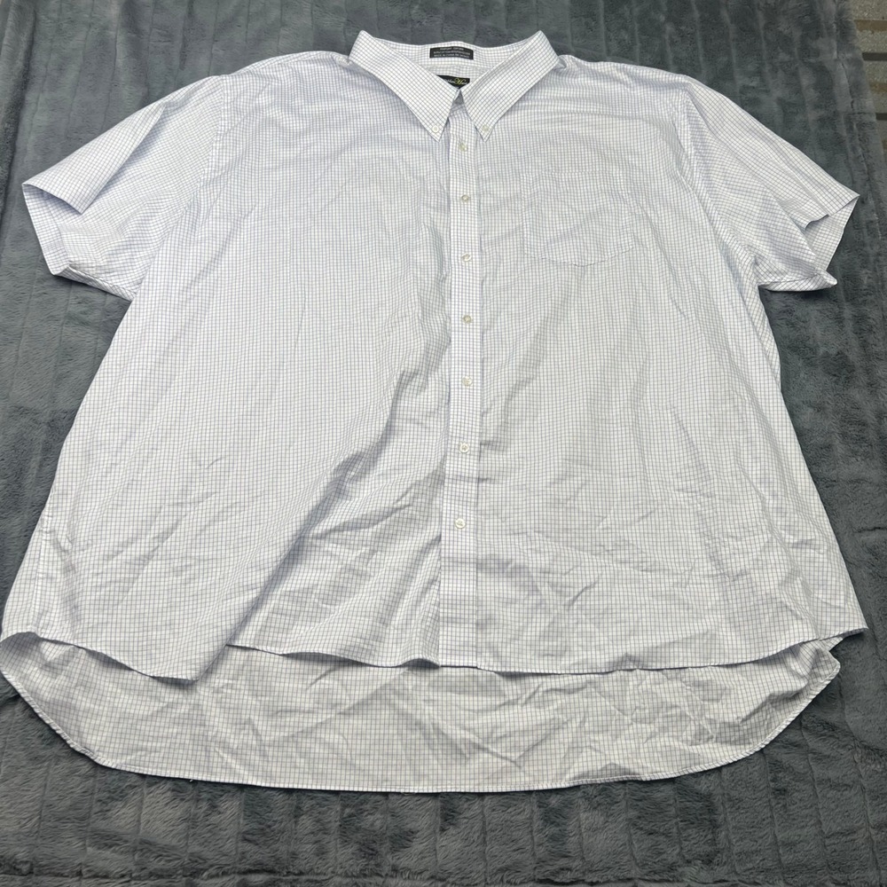 Christopher Hart Mens Blue White Check Short Sleeve Button Down Shirt 23/24 Big